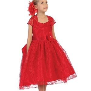 NWT Red Lace High Low Girl’s Dress